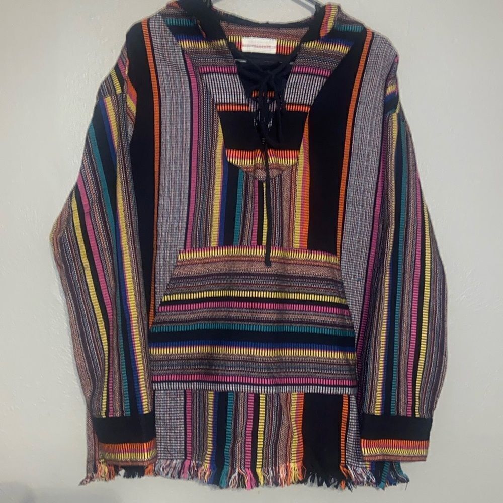Urban Outfitters Tyler Lace-Up Pullover Hoodie Sweatshirt Shirt Fringes SMALL